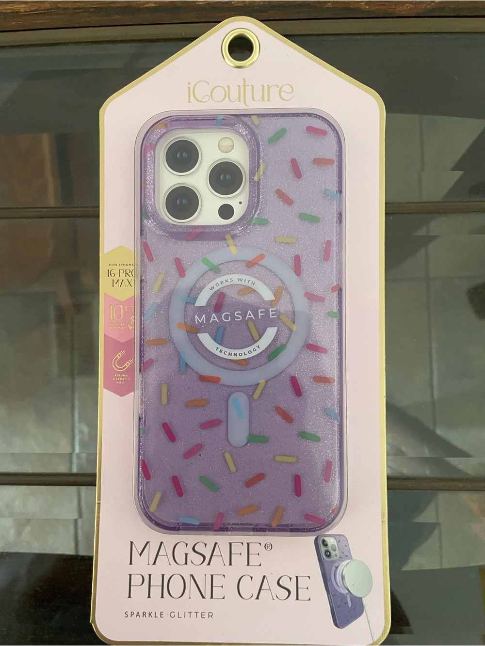 MagSafe Sparkle Glitter iPhone 16 Pro Max Case - Purple
